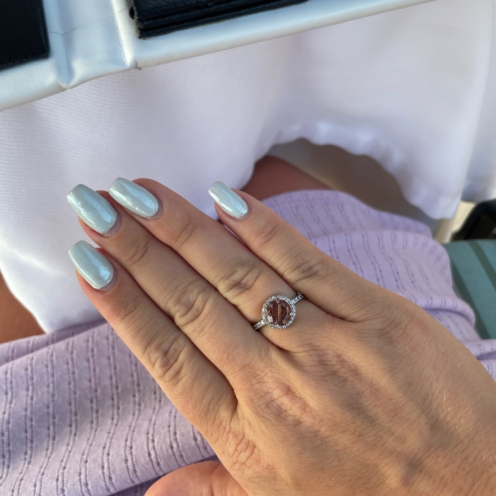 Silver Oval Gemstone Ring